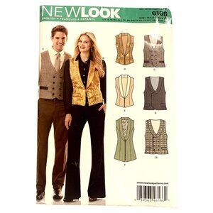 New Look 6166 Sewing Pattern Unisex Vest Uncut Size 8 10 12 14 16 18